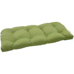 Forest Green Tufted Outdoor Loveseat Cushion