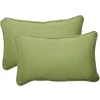 Forest Green Welt Outdoor Lumbar Pillows, Set of 2