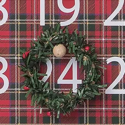 Framed Christmas Countdown Plaid Wall Plaque