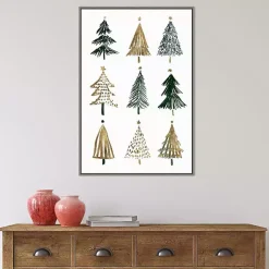 Framed Christmas Trees Canvas Art Print