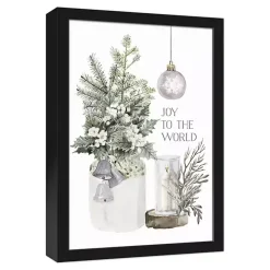 Framed Joy to the World Christmas Canvas Art Print
