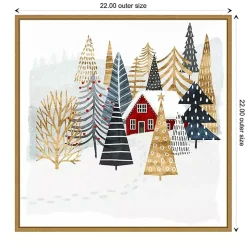 Framed Winter Landscape Christmas Canvas Art Print