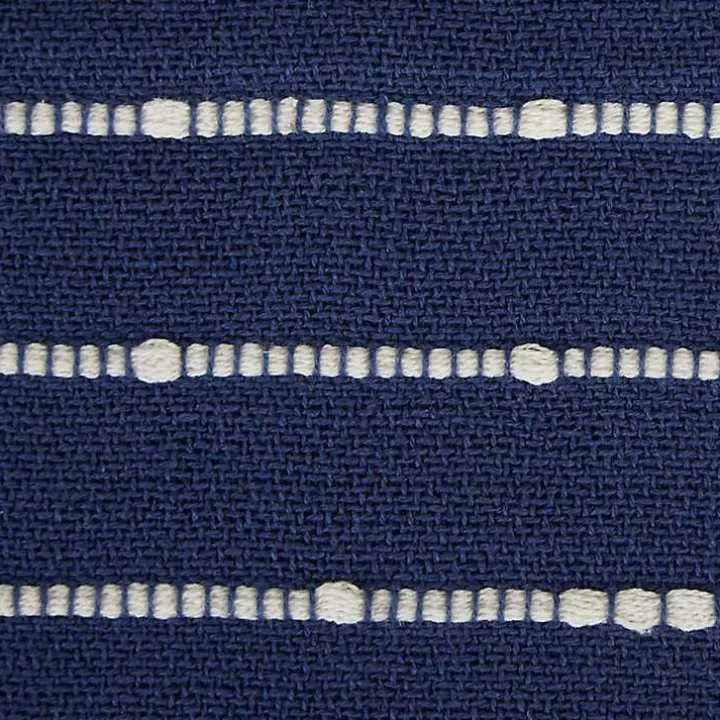 French Blue Slub Stripe Decorative Throw