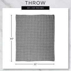 French Blue Slub Stripe Decorative Throw