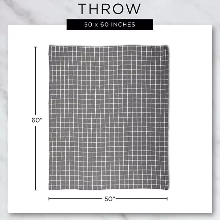 French Blue Slub Stripe Decorative Throw