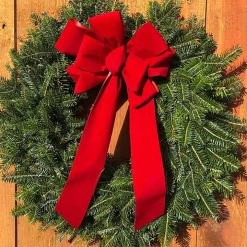 Fresh Cut Balsam Fir Wreath with Red Bow 2-pc. Set