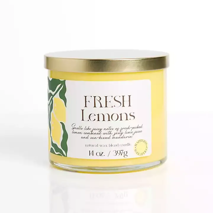 Fresh Lemons 14 oz. Gold Lid 3-Wick Jar Candle