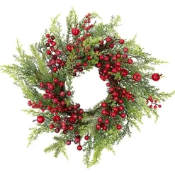Frosted Berry and Crabapple Cedar and Pine Wreath