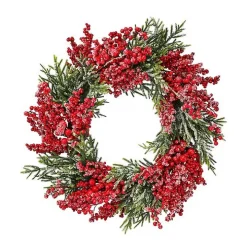 Frosted Berry and Mini Spruce Christmas Wreath