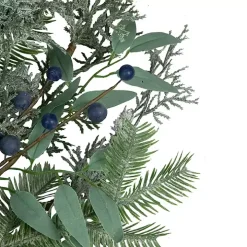 Frosted Foliage and Blueberries Wreath