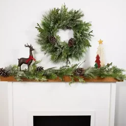 Frosted Pine and Cedar Wreath