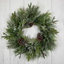 Frosted Pine and Cedar Wreath