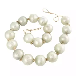 Frosted White Glass Orb Garland