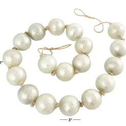 Frosted White Glass Orb Garland