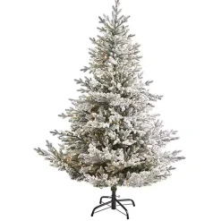 6 ft. Clear Lit Flocked Fraser Fir Christmas Tree