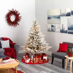 6 ft. Clear Lit Flocked Fraser Fir Christmas Tree