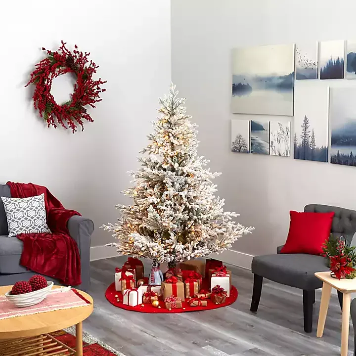 6 ft. Clear Lit Flocked Fraser Fir Christmas Tree