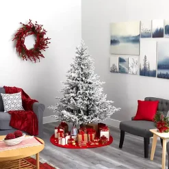 6 ft. Clear Lit Flocked Fraser Fir Christmas Tree