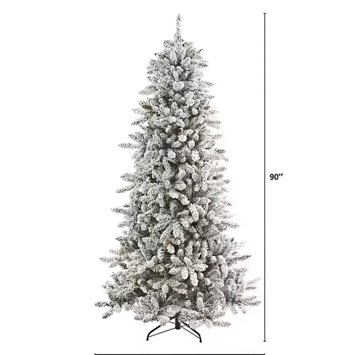 7.5 ft. Flocked Livingston Fir Pine Christmas Tree