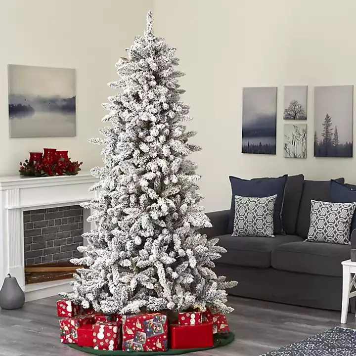 7.5 ft. Flocked Livingston Fir Pine Christmas Tree