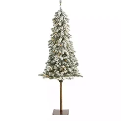5 ft. Flocked Pre-Lit Alpine Christmas Tree
