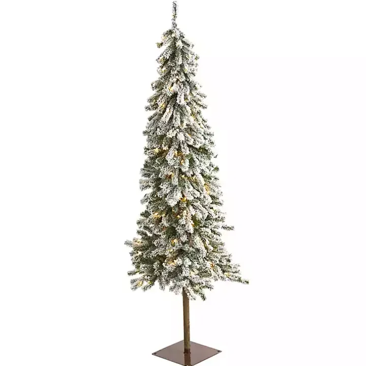 6 ft. Flocked Pre-Lit Alpine Christmas Tree