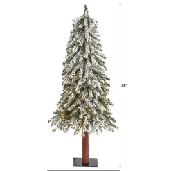 4 ft. Lit Flocked Grand Alpine Christmas Tree