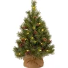 3 ft. Mini Tree with Pine Cones in Burlap Bag