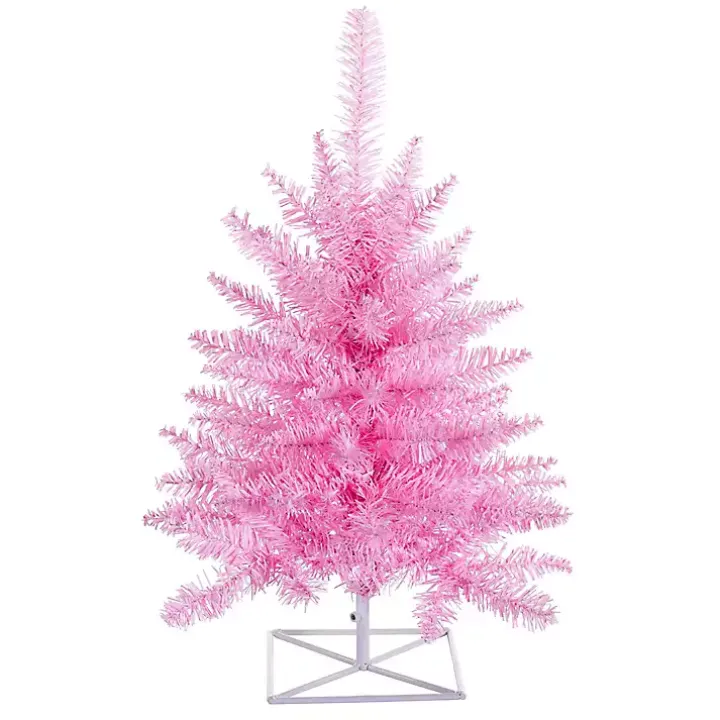 2 ft. Pink Plastic Christmas Tree
