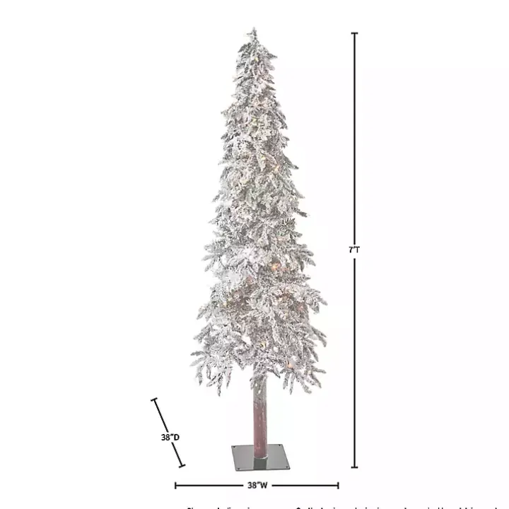 7 ft. Pre-Lit Flocked Elk Alpine Christmas Tree