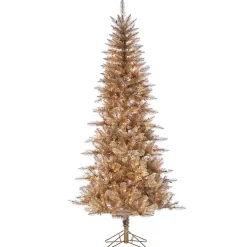 7.5 ft. Pre-Lit Gold Tinsel Christmas Tree