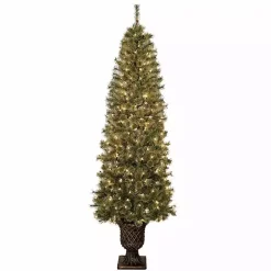 7 ft. Pre-Lit Pine Christmas Tree in Bronze Urn