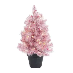 2 ft. Pre-Lit Pink Christmas Tree Arrangement