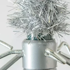 4 ft. Pre-Lit Silver Tinsel Christmas Tree
