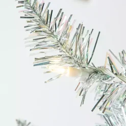 4 ft. Pre-Lit Silver Tinsel Christmas Tree