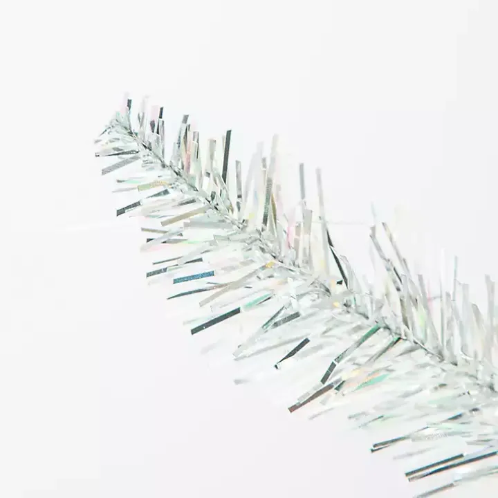 4 ft. Pre-Lit Silver Tinsel Christmas Tree