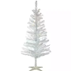 4 ft. Pre-Lit White Tinsel Christmas Tree