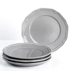 Gardner Gray Scalloped Salad Plates, Set of 4