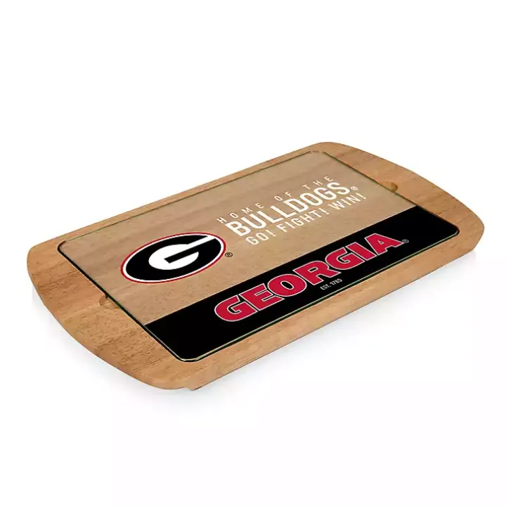 Georgia Bulldogs Wood and Glass Serving Board