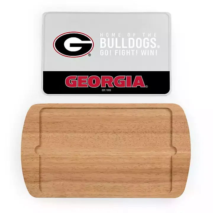 Georgia Bulldogs Wood and Glass Serving Board