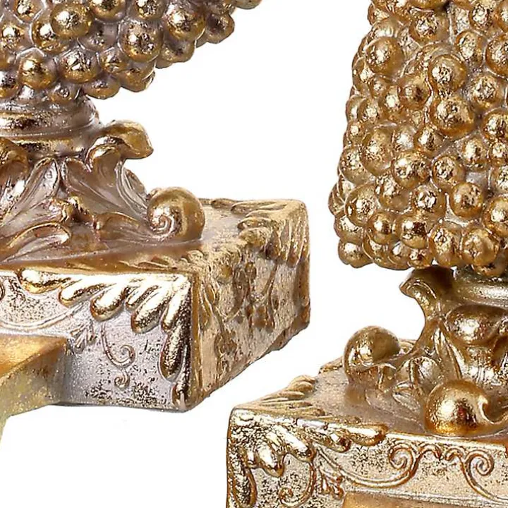 Gilded Tree and Wreath Stocking Holders, Set of 2