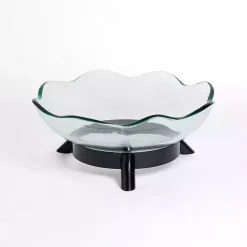 Glass Scalloped Oversized Decorative Bowl