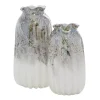Glazed Gray Glass Vases, Set of 2