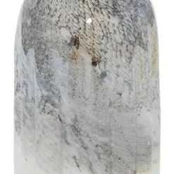 Glazed Gray Glass Vases, Set of 2