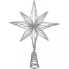 Glittery Silver Geo Star Pre-Lit LED Tree Topper