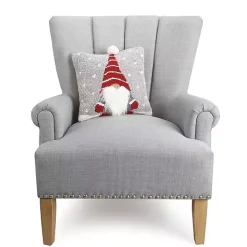 Gnome in Striped Hat Christmas Pillow