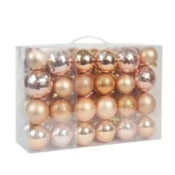 Gold Brown Shiny Matte Frosted 48-pc. Ornament Set