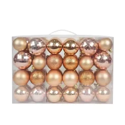 Gold Brown Shiny Matte Frosted 48-pc. Ornament Set