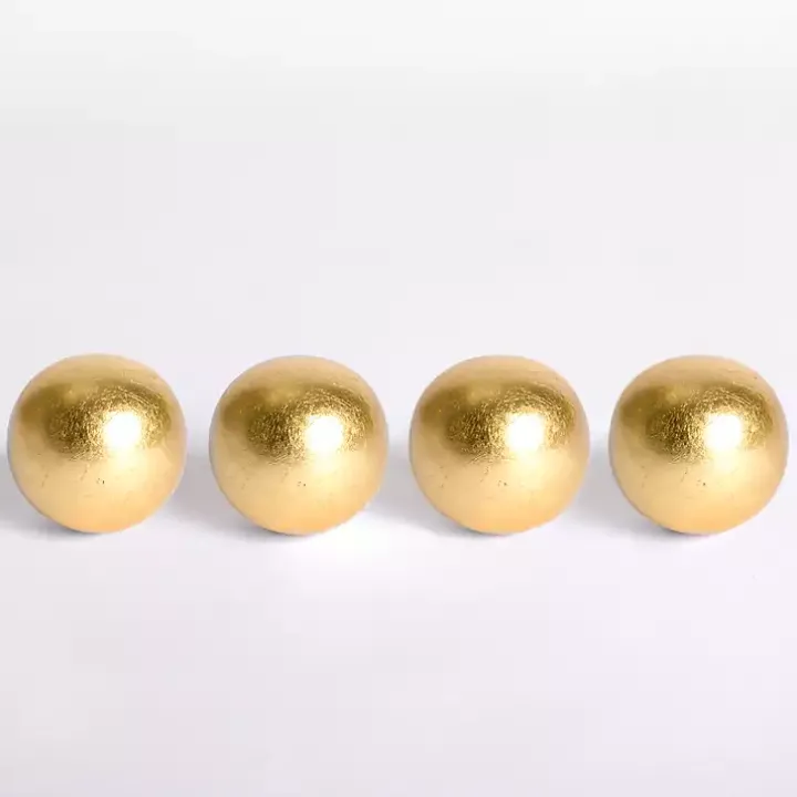 Gold Ceramic 3 in. Orbs, Set of 4