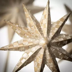 Gold Christmas Star Figurines, Set of 3